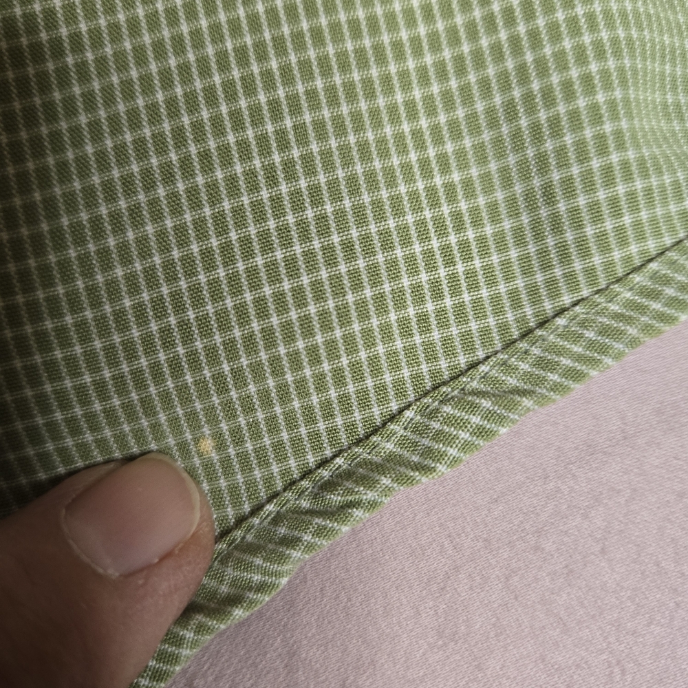 Dockers Mens XL Sage Green Micro Check‎ Button Down Shirt Long Sleeve Polynosic - Picture 4 of 6